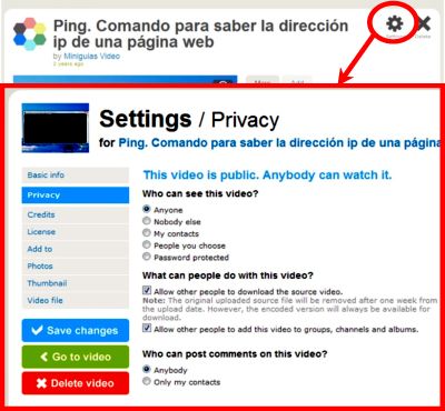 Subir a internet un vídeo privado para compartirlo con determinadas personas 11