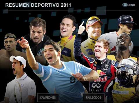 Una infografía animada de la agencia EFE que contiene fotografías de los deportistas más destacados y campeones del 2011 8