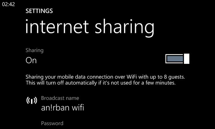 Compartir wifi con windows phone