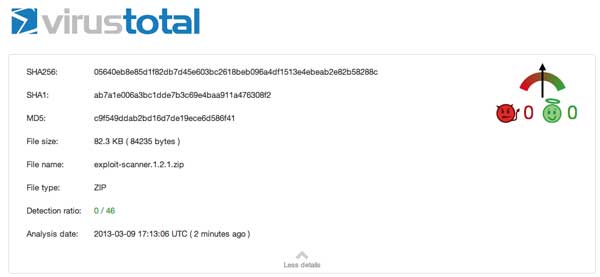 VirusTotal Scan resultado