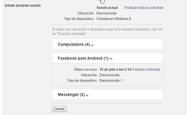 cerrar sesion facebook remotamente