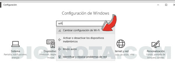 configuración wifi windows 10