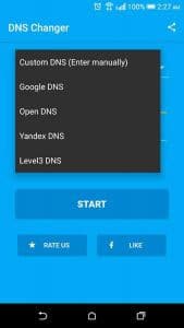  DNS Changer en la play store google