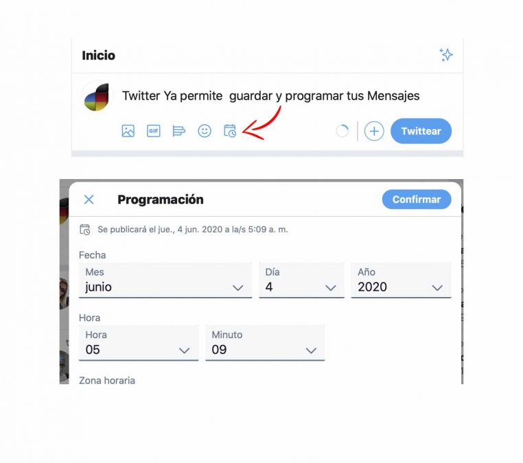 Programar twitter mensajes