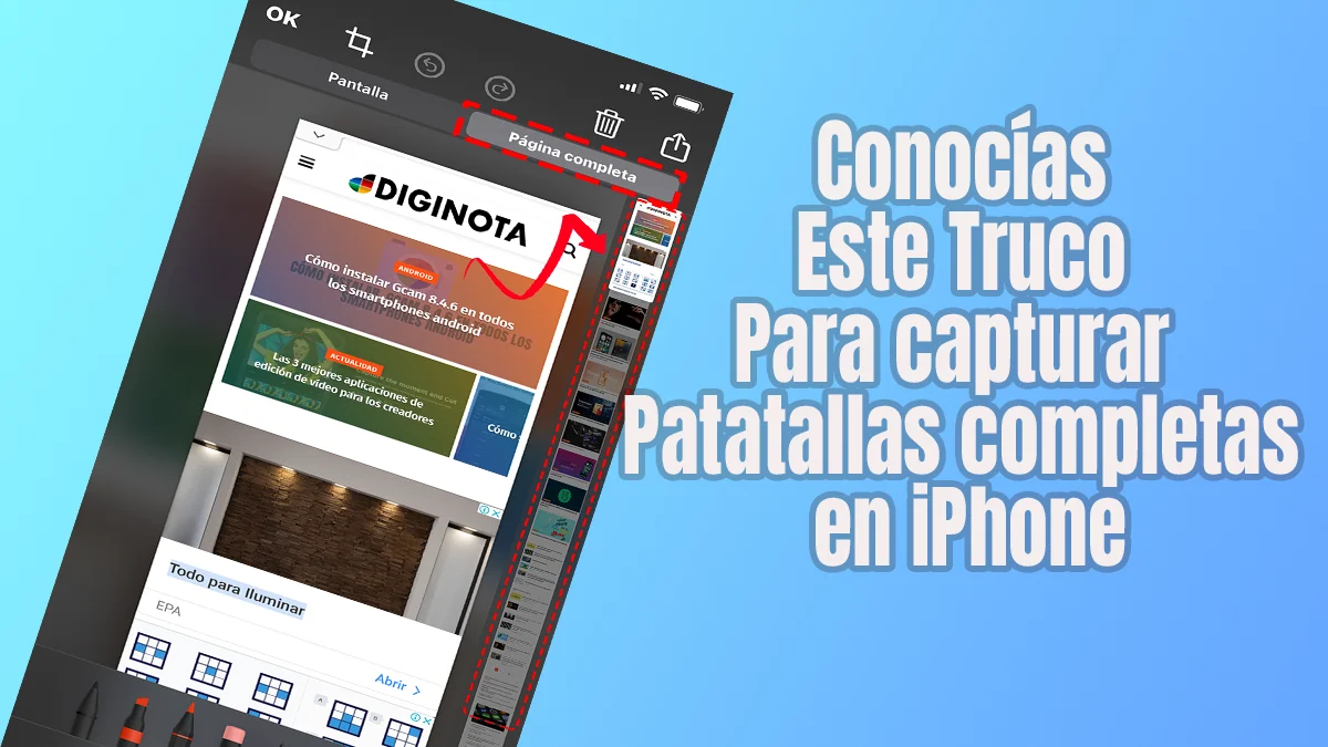 truco para capturar pantallas completas en tu iPhone