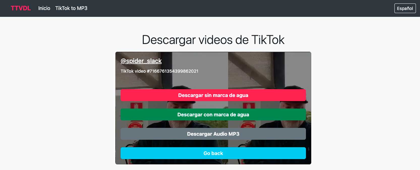 Descarga videos de TikTok sin marcas de agua y sonido Mp3